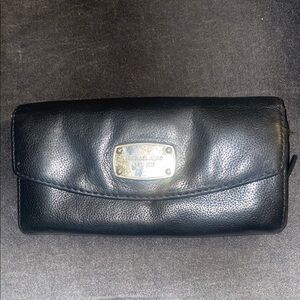 Michael Kors Black Leather Long Wallet